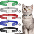 5 Pack Reflective-Breakaway Cat Collars with Bells,Adjustable Small Cat Collar,Ideal for Girl Cats Male Cats Kittens Puppies,Pet Supplies Stuff Accessories 7.9" - 13" (5 Classic Colors)