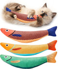 Potaroma Cat Toys Saury Fish, 3 Pack, Catnip Crinkle Sound, Soft and Durable, Interactive Kitten Kicker for Indoor Kitty Exercise 9.4 Inches for All Breeds