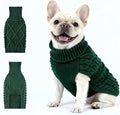 Medium/Large Dog Sweater, Warm Comfy Stretch Dog Winter Coat w/Sleeves & High Neck, Premium Dog Clothes for Bulldog-Best for Holidays, Daily Walks L Green