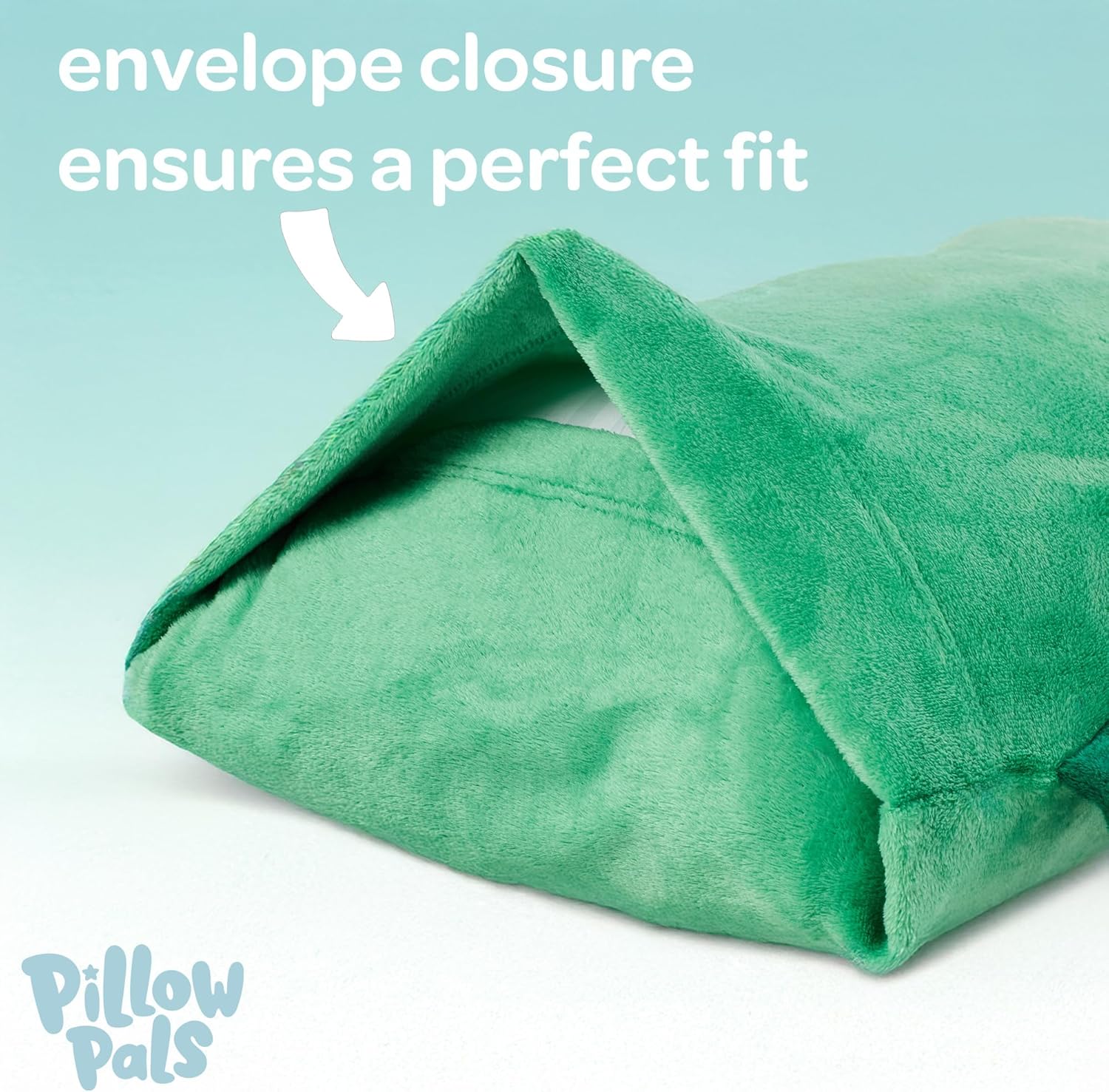 Saint Eve Kids Pillow Pals Fuzzy Pillow Case, Cute Animal Friends Soft Pillow Cover for Kids Beds and Nap Time - Mochi The Dino