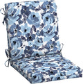 Arden Outdoor Midback Chair Cushion, 18 x 16.5, Rain-Proof, Fade Resistant Blue Garden Floral