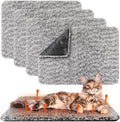 4 Pack Self Warming Cat Bed Indoor Self Heating Dog Cat Pad Washable 16 x 20 Inch Thermal Pet Kennel Pad Crate Bed Mat Reflect Body Heat for Outdoor(22 x 35 Inch)
