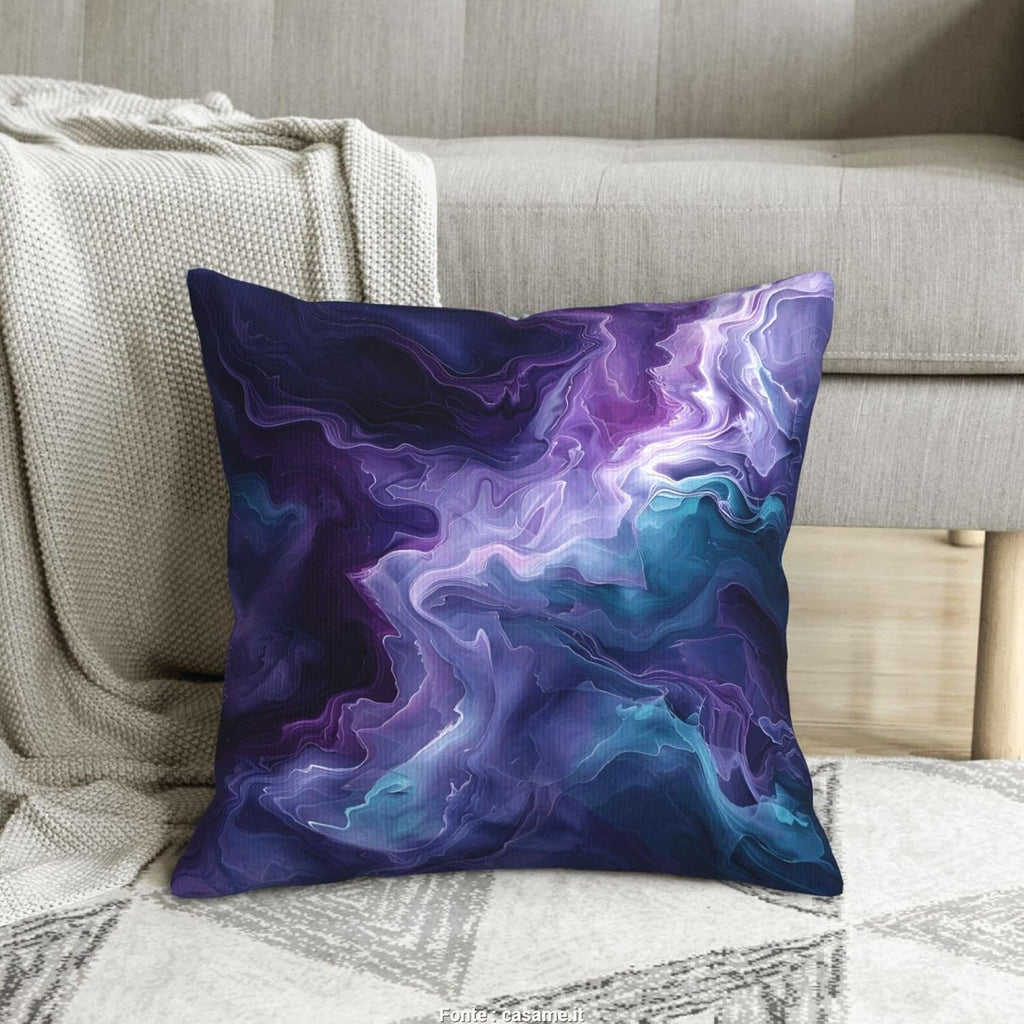 Purple Teal Turquoise Galaxy Nebulous 18x18 inches Throw Pillow Covers Cozy Square Pillowcases Home Decor for Bed Couch Sofa Office Living Room Cushion Covers