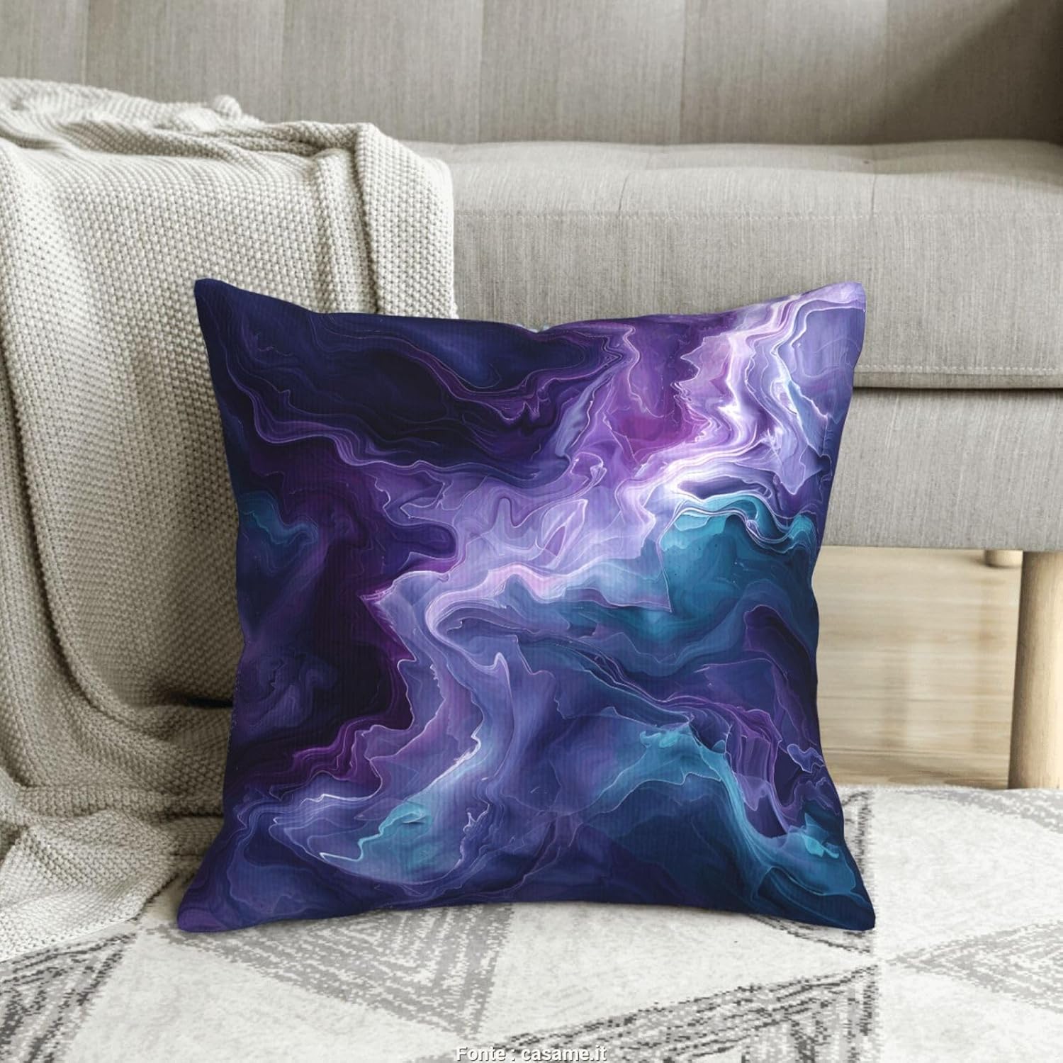 Purple Teal Turquoise Galaxy Nebulous 18x18 inches Throw Pillow Covers Cozy Square Pillowcases Home Decor for Bed Couch Sofa Office Living Room Cushion Covers