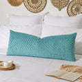 Kevin Textile 20x54 Inch Long Body Lumbar 1 Pack Boho Decorative Throw Pillow Cover Soft Striped Corduroy Rectangle Cushion Case Farmhouse Accent for Living Room Couch Sofa Bed, Aqua Green