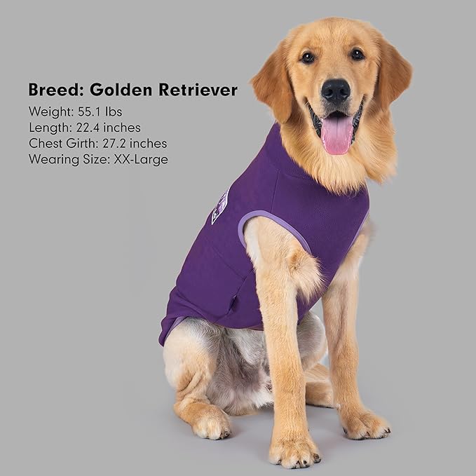 cyeollo 2XL Fleece Dog Sweater, Stretchy Pullover Fleece Vest with Turtleneck Dog Sweatshirt Warm Winter Clothes for Medium to Large Dogs Boy Girl Pet Apparel, Purple XXL