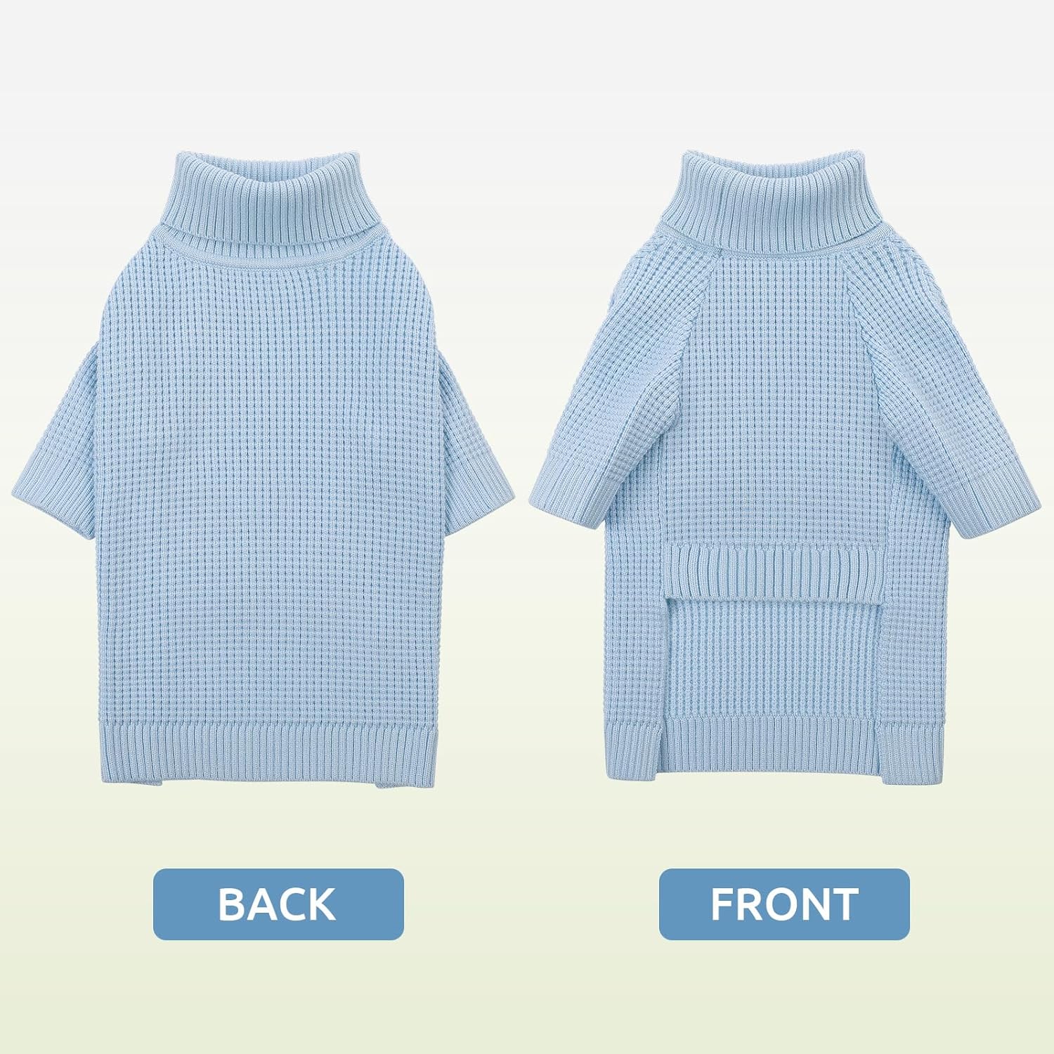 Queenmore Sweater for Dogs, Dog Sweaters for Medium Dogs, Waffle Knit Doggie Sweater with Long Sleeve, Puppy Sweaters for Medium Dogs Girl, Cat Christmas Sweater, Blue M