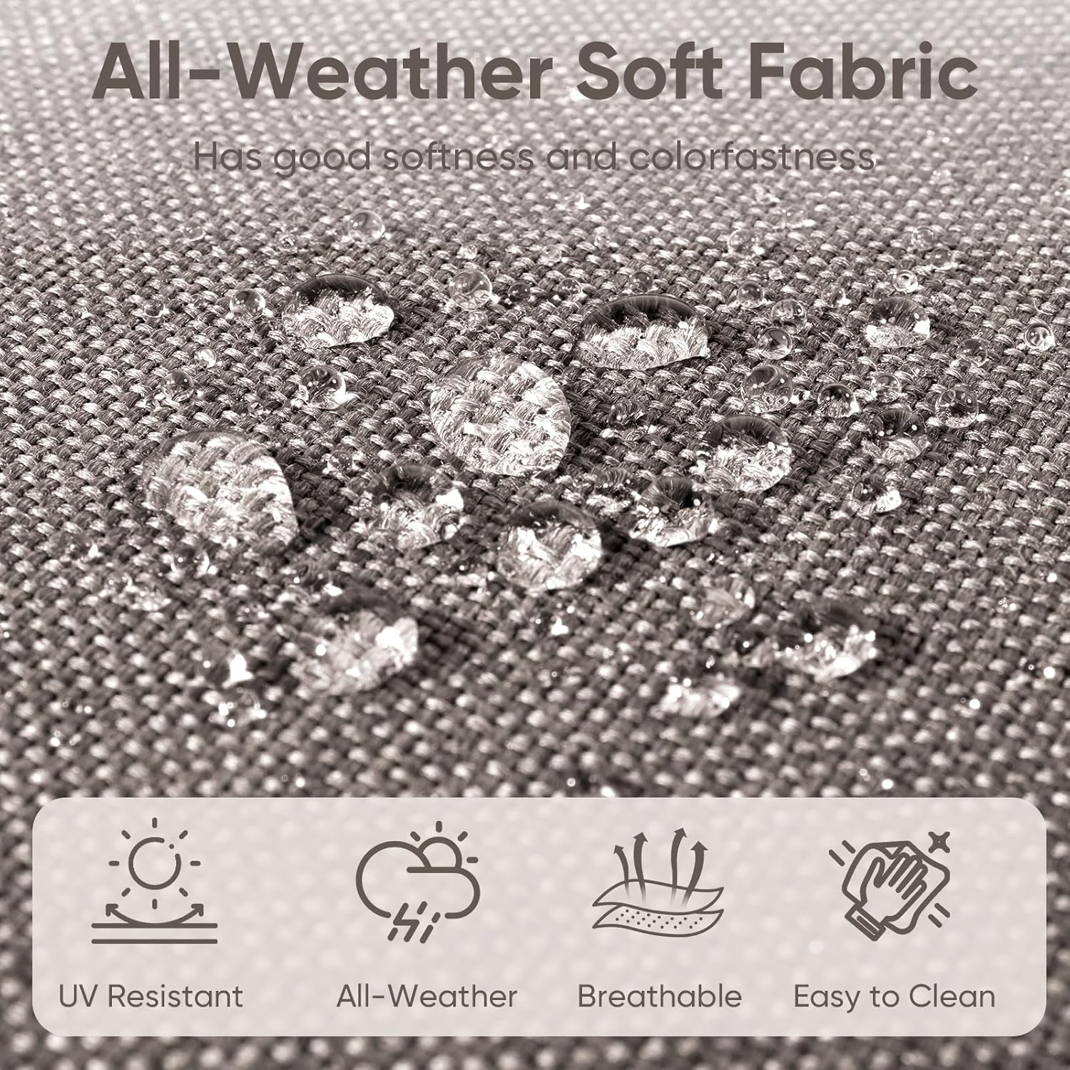 7-Piece Outdoor Patio Cushion Set - Fade & Water Resistant with Removable Olefin Cover, 22x24x4 Inch Memory Foam Cushions for Wicker Sectional Sof - Grey/Buckle