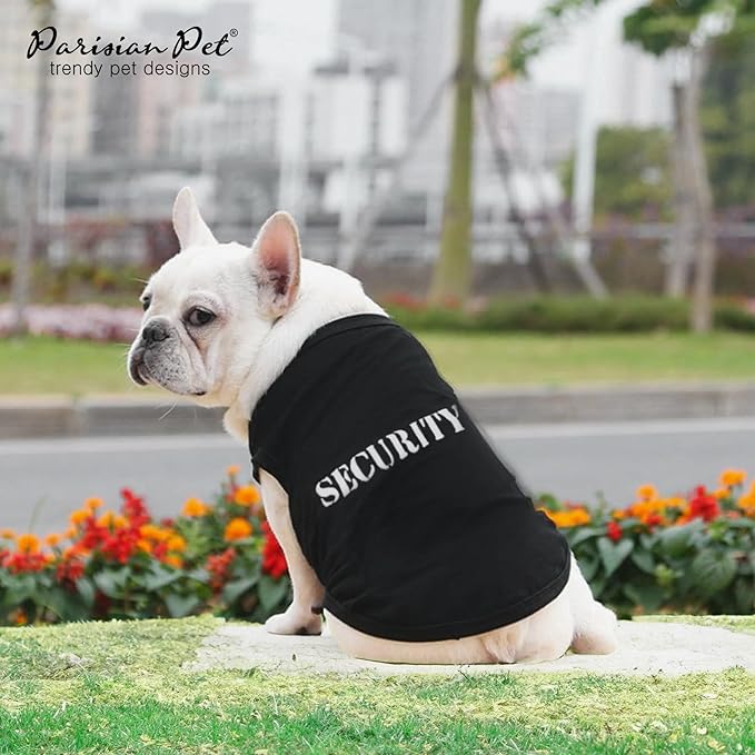 Parisian Pet Security Dog Shirt - Security Costume for Dogs - Halloween Pet Vest - Pet Halloween Costumes - Dog Apparel & Accessories - Sleeved Pet Costume - XL
