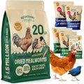 Dried Mealworm Bird Food - 20 Lb Bulk Pack - High Protein Poultry & Chicken Feed - Duck Food & Wild Bird Feed & Quail Treats