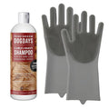 Pride and Groom DogDays Curly + Wavy The Scrub Kit - Natural Dog Shampoo with Silicone Scrubber Gloves for Low or No-Shedding Breeds with Coat Massage, Clean Ingredients, and Gentle Pet Grooming Care