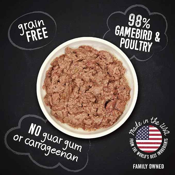 Hound & Gatos Wet Cat Food, 98% Poultry & Gamebird, Grain Free Pate Cat Food, Real Meat, High Protein, Limited Ingredients, No Additives, 5.5 oz. Cans (Pack of 24)