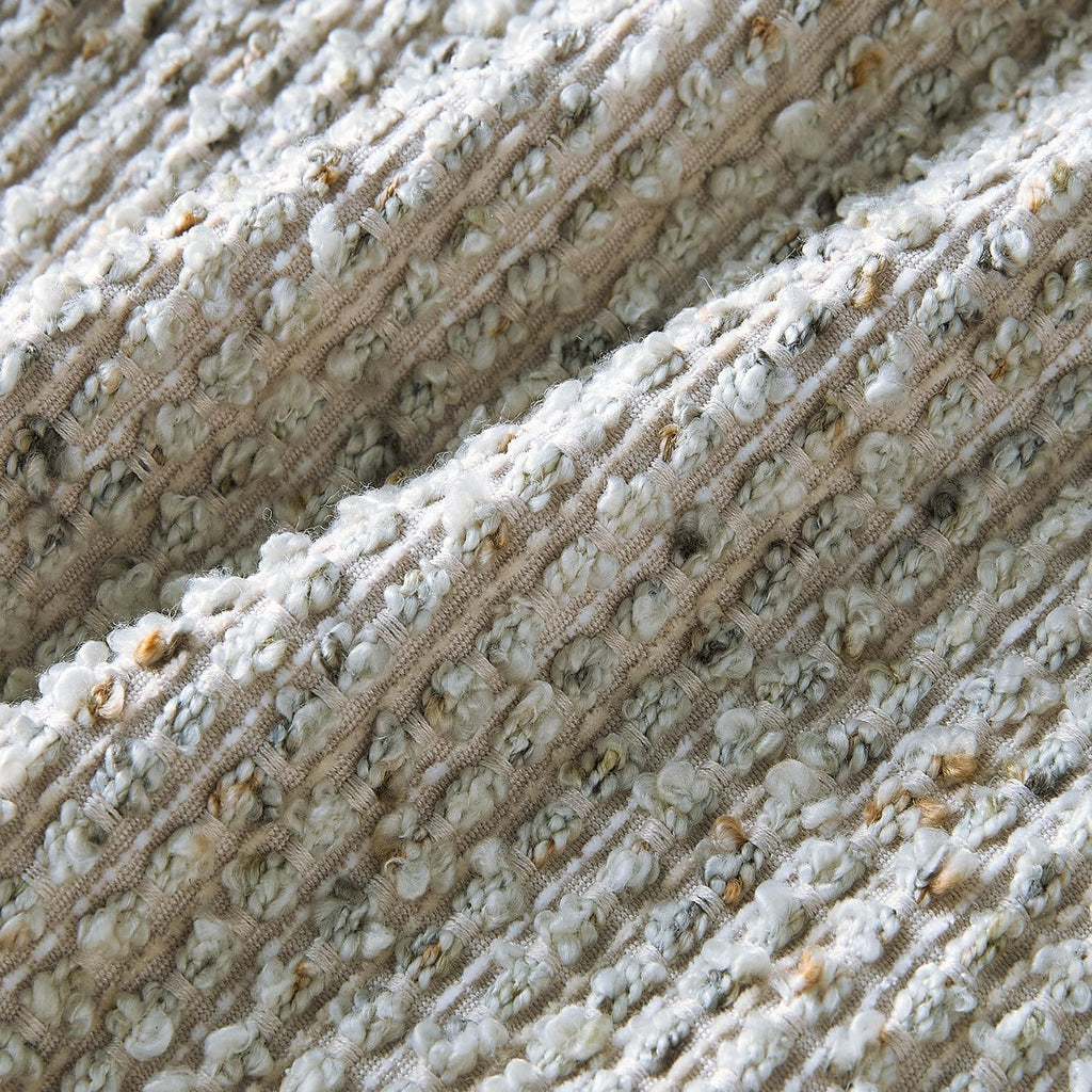 Decorative Lumbar Pillow Cover 14x36 Cream Gray Striped Wool Long Body Pillow Neutral Textured Boho Lumbar Throw Pillow Cushion Covers for Modern Farmhouse Sofa Bed Living Room Decor SY011-B14