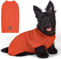 KYEESE Dog Sweater with Leash Hole Warm Pullover with Reflective Yarn for Small and Medium Dogs Male Soft Knit Pullover Boy Dog Coats Cozy Lightweight Thick Sweater,Orange,Medium