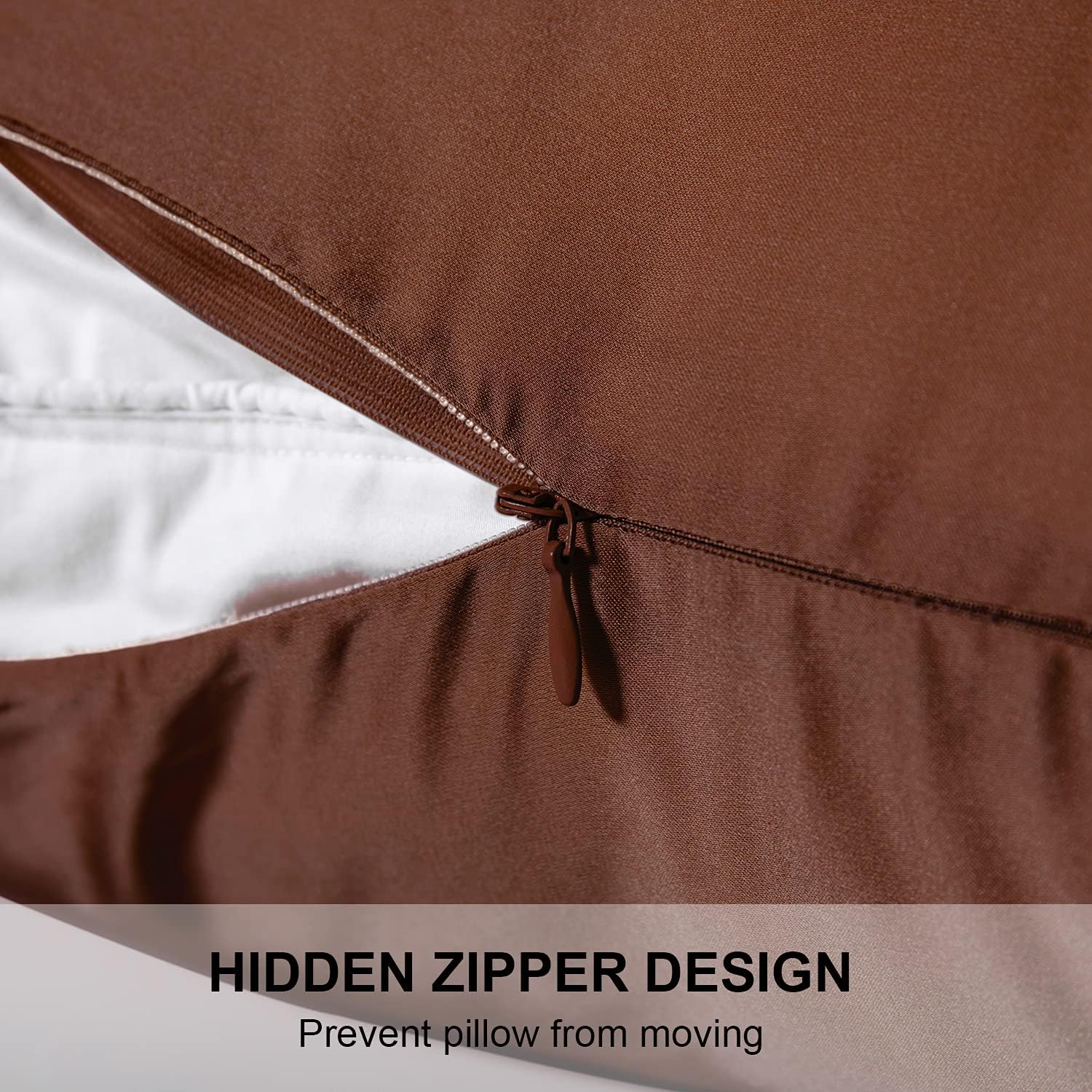 Mulberry Silk Pillowcase for Hair and Skin,Standard Size Cooling Silk Pillow Case with Hidden Zipper,Allergen Proof Dual Sides Soft Breathable Smooth Silk Pillow Cover for Women(Standard,Coffee)