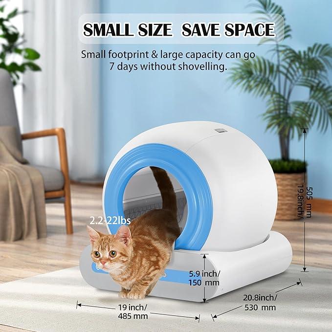 2025 Advanced Self Cleaning Cat Litter Box Odor Control Automatic Litter Box Smart Design App Control Easy to Clean for Multiple Cats Families