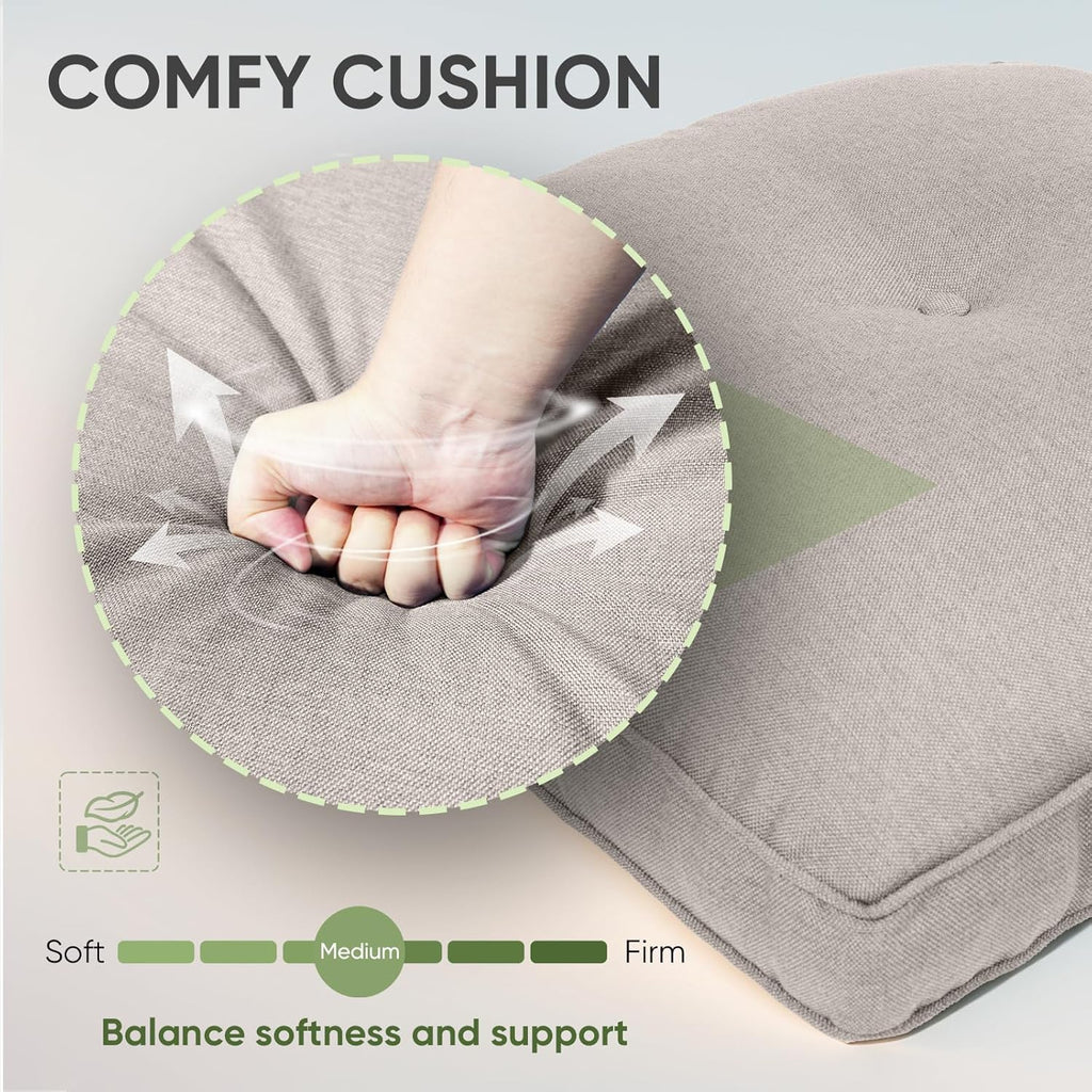 Outdoor Cushion Set of 4, Waterproof Outdoor Seat Cushions 25x22, Patio Chair Cushions for Outdoor Furniture, Couch Cushion Replacement, Include 4 Back & 4 Seat Cushions, Oatmeal Beige