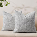 Decorative Couch Throw Pillow Covers 20x20 Set of 2 Blue Striped Soft Wool Pillow Covers Neutral Textured Boho Cushion Covers for Modern Farmhouse Sofa Bedroom Living Room Decor SY012-C20