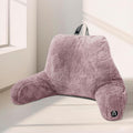 Nestl Fur Reading Pillow, Stylish Back Pillow for Bed Sitting Up, Faux Fur Bed Chair Pillow with Arms, Reading Pillows for Sitting in Bed Adult & Kids, Back Support Pillow for Bed Rest - Dusty Purple