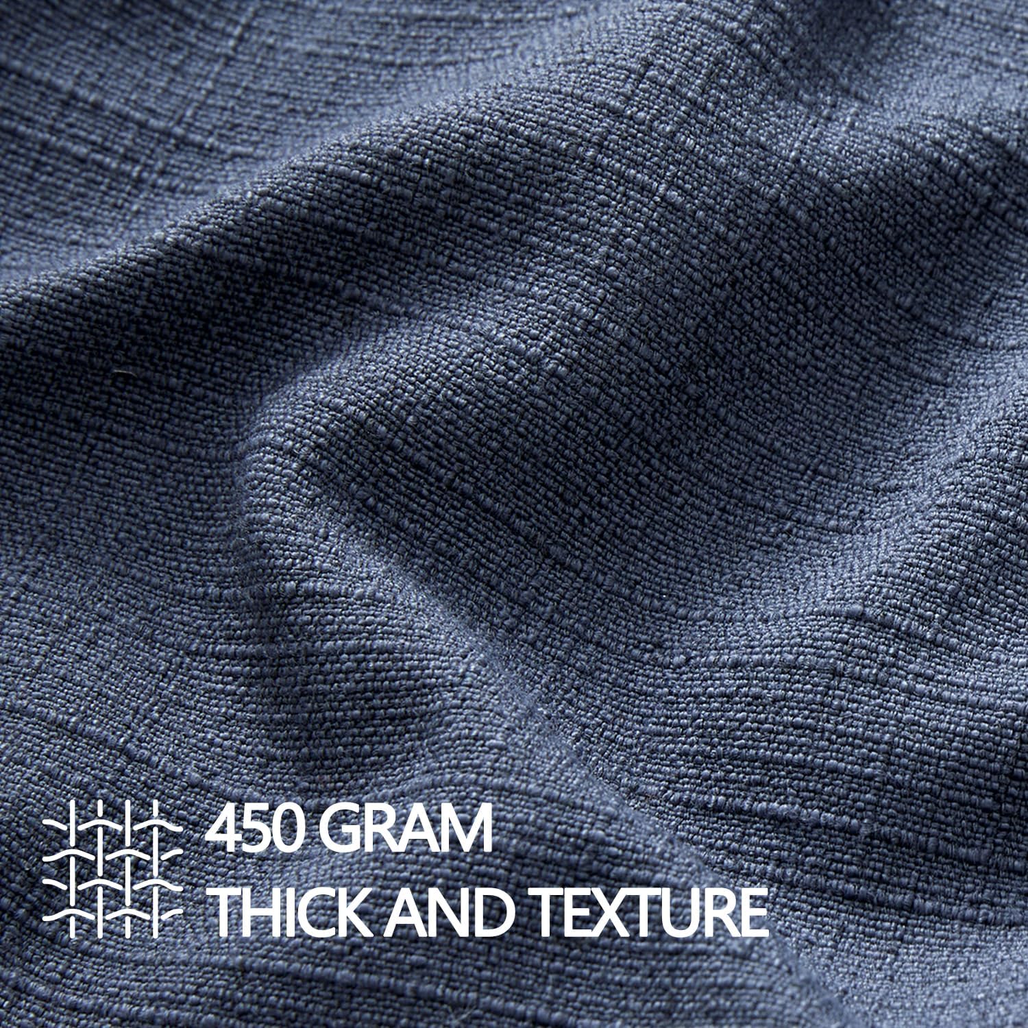 MIULEE Decorative Euro Sham Pillow Covers 26x26, 2 Pack Large Boho Farmhouse Neutral Throw Pillows for Bed, Thick Textured Modern Linen Cushion Cases Couch Sofa Living Room Home Decor, Navy Blue