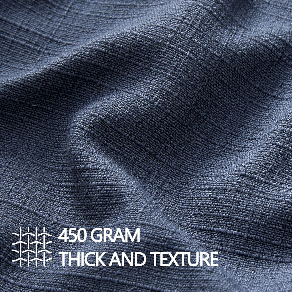 MIULEE Decorative Pillow Covers 18x18, 2 Pack Navy Blue Boho Farmhouse Neutral Throw Pillows for Couch, Thick Textured Modern Linen Cushion Cases Sofa Bed Living Room Home Decor