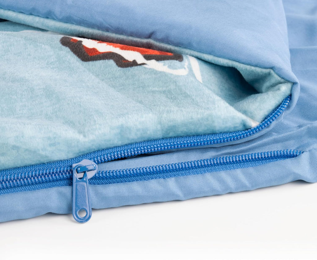 Jay Franco Kids Slumber Bag and Pillow - 54 x 27 Inch Comfy Indoor Sleeping Bag for School and Sleepovers, 2 Piece Set, Blue - Spiderman