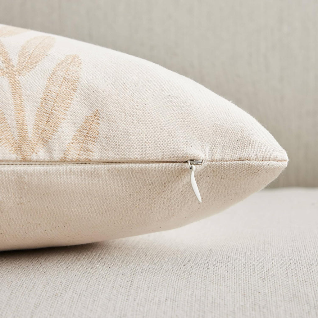 100% Cotton Farmhouse Leaves Lumbar Throw Pillow Covers Set of 2, 12x20 Inch Mixed Beige Pastoral Decorative Print Cushion Covers for Sofa Bed Living Room Home Decor