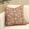 Amor Virisso Floral Throw Pillow Covers 18x18 Block Print Pillow Covers Vintage Neutral Couch Pillows for Living Room Farmhouse Decorative Accent Sofa Pillows, Brownish Orange