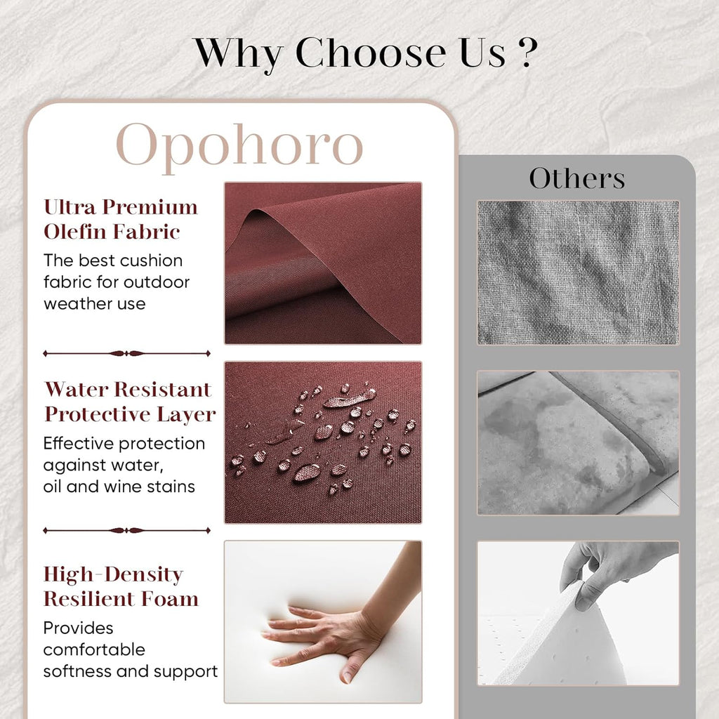 Outdoor Chair Cushions-Patio Chair Cushions Set with Removable Cover 22 X 25 Inch Outdoor Cushions for Patio Furniture Chair Sofa Couch-Red