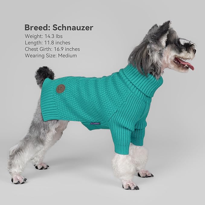 cyeollo 4XL Dog Sweater, Stretchy & Cozy Warm Dog Sweaters for Large Dogs Boy, Pullover Knit Fall Winter Sweatshirt Big Dogs Clothes, Doberman Great Dane Apparel, Aqua Green XXXXL