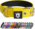 TSPRO Tactical Dog Collar 1.25 Inch Wide Thick Dog Collars with Heavy Duty Metal Buckle, Durable, Strong, Adjustable for Small Dogs (Yellow S)