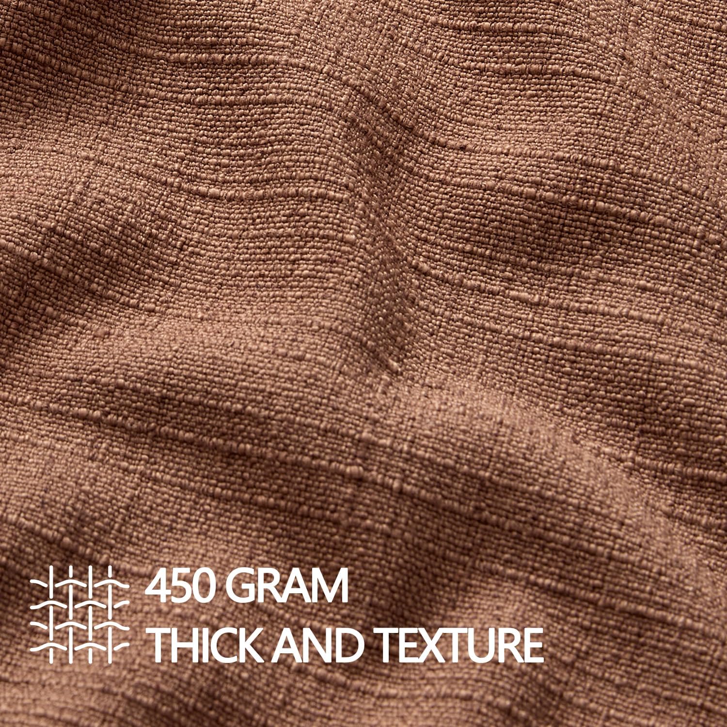 MIULEE 24x24 Decorative Euro Sham Pillow Covers, 2 Pack Large Boho Farmhouse Neutral Throw Pillows for Bed, Terracotta Thick Textured Modern Linen Cushion Cases Couch Sofa Living Room Home Decor, Rust