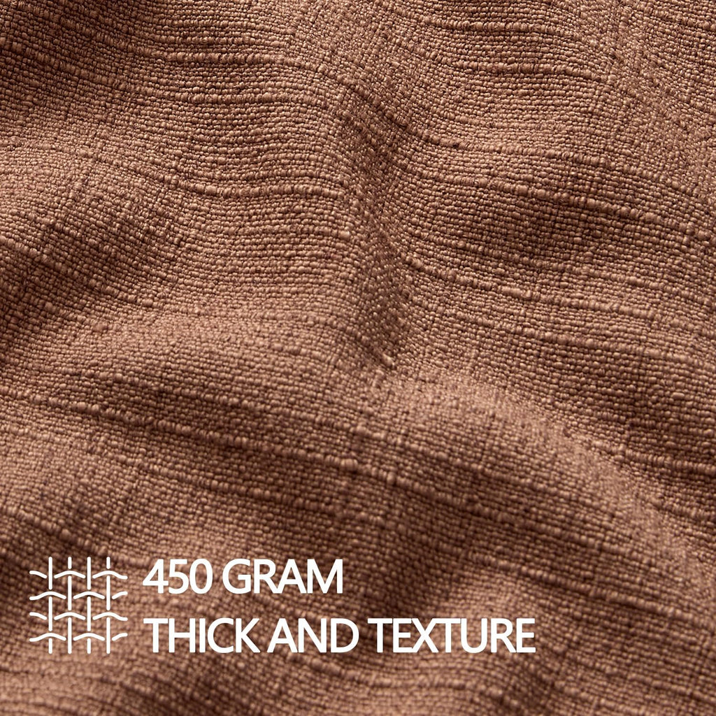 MIULEE Decorative Pillow Covers 18x18, 2 Pack Boho Farmhouse Neutral Throw Pillows for Couch, Terracotta Thick Textured Modern Linen Cushion Cases Sofa Bed Living Room Home Decor, Rust