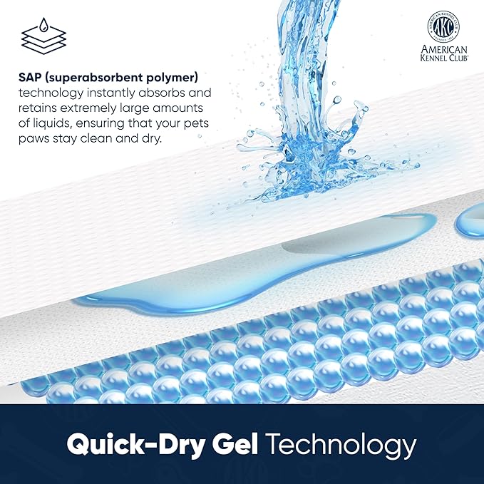 American Kennel Club Scented Puppy Training Pads with Ultra Absorbent Quick Dry Gel – 22 x 22 Pee Pads For Dogs - Lemon Scented - 100 Count