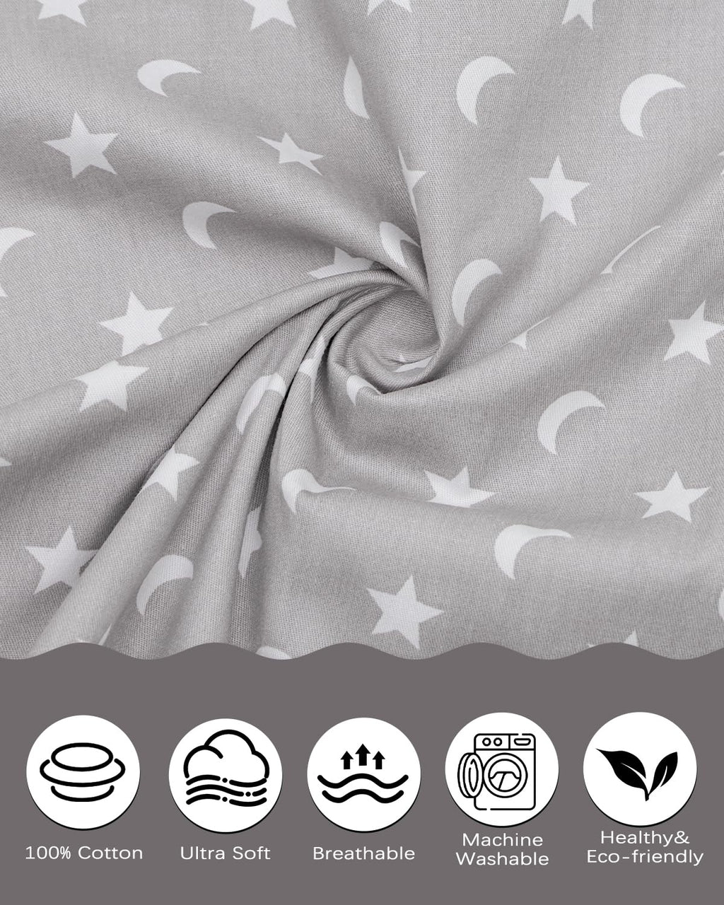 ALVABABY Toddler Pillowcases 2 Pack Organic Cotton Kids Pillow Cover Fit 13"x 18" or 12"x16" Envelope for Girl Boy Sleepy Travel(Pillowcase Only)