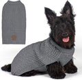KYEESE Dog Sweater with Leash Hole Warm Pullover with Reflective Yarn for Small and Medium Dogs Male Soft Knit Pullover Boy Dog Coats Cozy Lightweight Thick Sweater,Grey,Medium