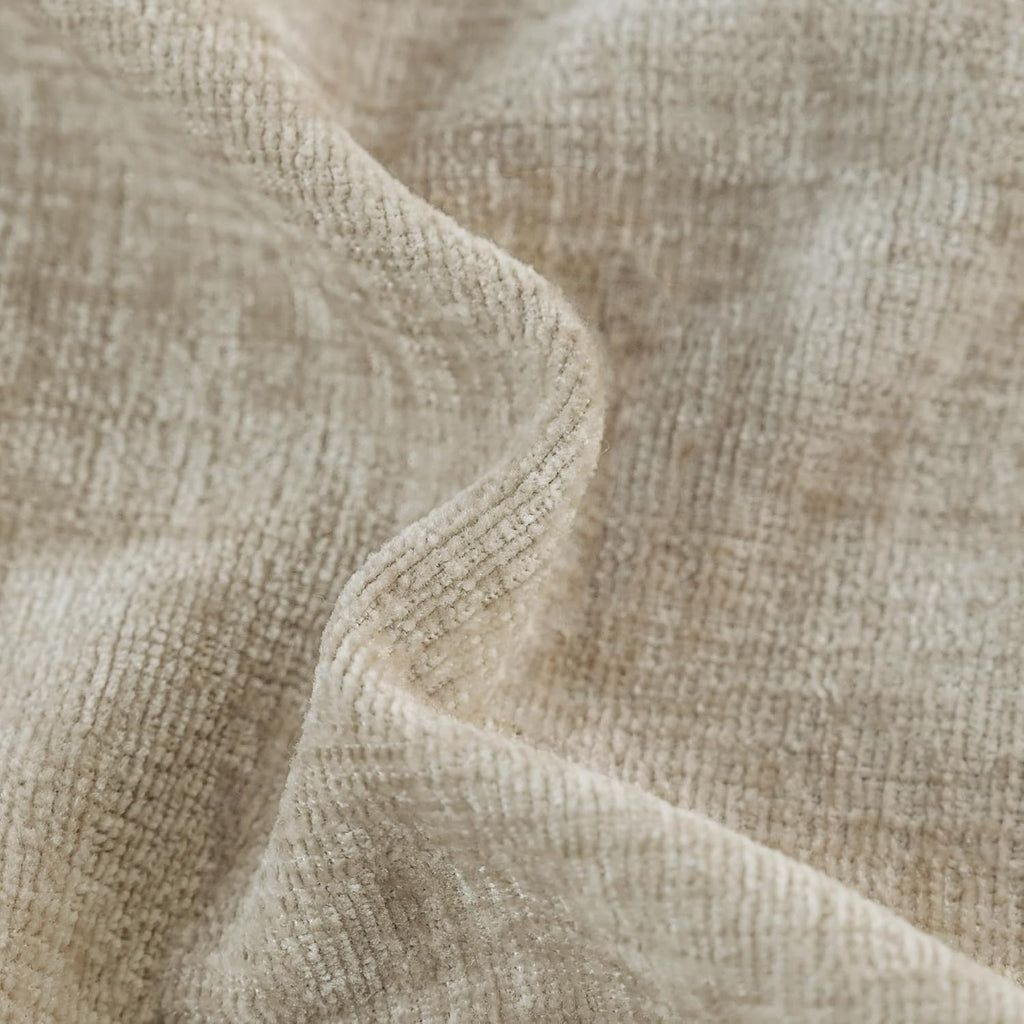 CaliTime Throw Pillow Covers Decorative 18 X 18 Inches Pack of 2 Cozy Solid Dyed Soft Chenille Cushion Cases with Pom Poms for Couch Sofa Bed Living Room Home Taupe