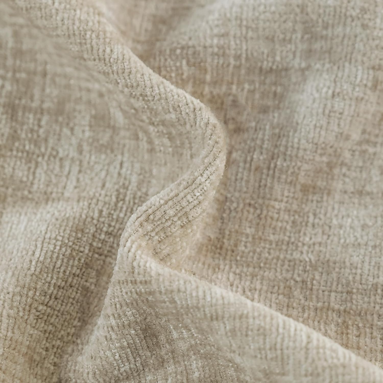 CaliTime Throw Pillow Covers Decorative 18 X 18 Inches Pack of 2 Cozy Solid Dyed Soft Chenille Cushion Cases with Pom Poms for Couch Sofa Bed Living Room Home Taupe