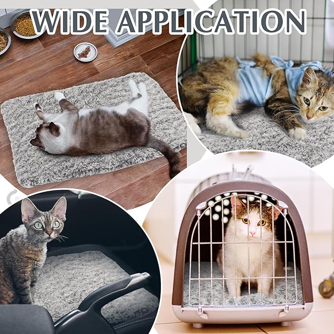 4 Pack Self Warming Cat Bed Indoor Self Heating Dog Cat Pad Washable 16 x 20 Inch Thermal Pet Kennel Pad Crate Bed Mat Reflect Body Heat for Outdoor(45 x 28 Inch)