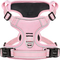 HEELE Dog Harness, No Pull Adjustable Padded Reflective Harness for Small Medium Large Dogs with Handle for Walking Training, Pink, L