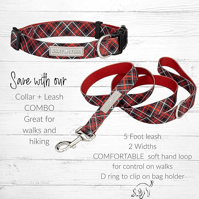 Lucky Love Dog - Adjustable Dog Collar with Easy Click Buckle for Small to Large Ones, Durable, & Comfortable for Male & Female Dogs, Pet Collar for Puppies & Adult Dogs - Heywood, X-Large