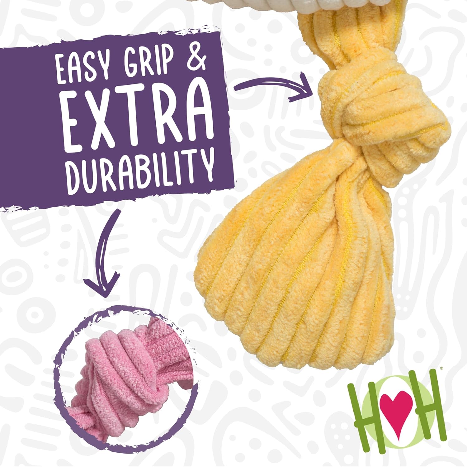 HuggleHounds Knottie Plush Dog Toy - Dog Stuffed Animal Toy, Puppy Toys, Squeaky Dog Toy for Small, Medium & Large Dogs, Soft Fleece, Durable Plush to Keep Them Busy - Henry Hedgehog, Large