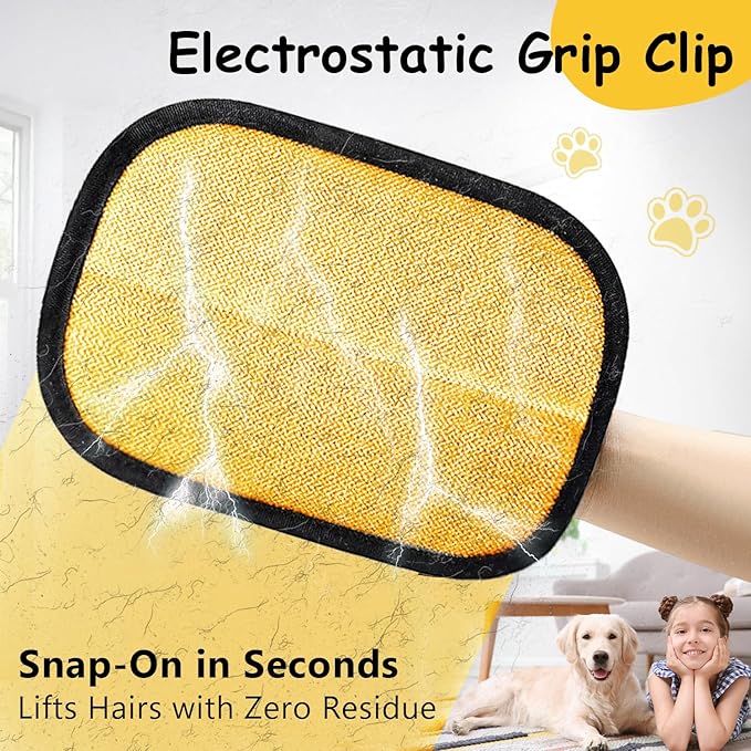 2Pcs Pet Hair Removal Glove - 2025 New Electrostatic Magic Brush Pet Hair Remover Gloves, Reusable for Dogs & Cats, Furniture, Car Seats & More