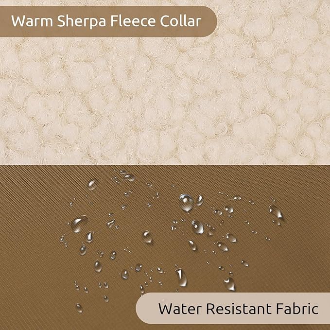 Dog Winter Coat with Harness Built in Warm Puffer Dog Jackets for Small Medium Large Dogs Windproof Waterproof Outfit with Plush Lining and Reflective Stripes (Brown, 3XL)