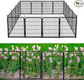 40in(H) Doorless Fence for Garden 14 Panels， 31.2 Ft(L) Barrier, Outdoor Garden Protection for Dogs Low Threshold,Indoor Fence Without Gate