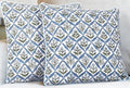 SheetKart Cotton Throw Pillow Covers - Set of 2 - Hand Block Cotton Printed Boho Decorative Pillow Covers - Cushion Covers for Living Room, Bohemian Theme, 20 x 20 Inches, Floral Blue