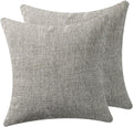 Throw Pillow with Insert 18x18 Inch Set of 2 - Modern Fall Home Decor for Living Room Sofa, Bed - Cute Square Accent Cases - Anthropologie Style Decor (Cement Grey #P1-19)