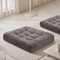 Meditation Floor Pillow 22×22 Inch 2 Pack Large Floor Cushions for Adults Square Tufted Corduroy Floor Pillows for Yoga Living Tatami Room Grey
