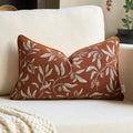 Alerfa Orange Floral Throw Pillow Cover 12 x 20 Inch Rectange Luxury Decorative Lumbar Pillow Cover for Couch Living Room Bedroom