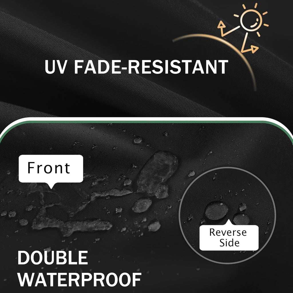 Outdoor Chair Cushions Set of 2: Waterproof & Color Fastness Seat Cushion for Patio Furniture - 22 x 22 x 3 Inch Chair Pads with Ties and Hidden Zipper - Patio Chair Cushion Replacement, Black